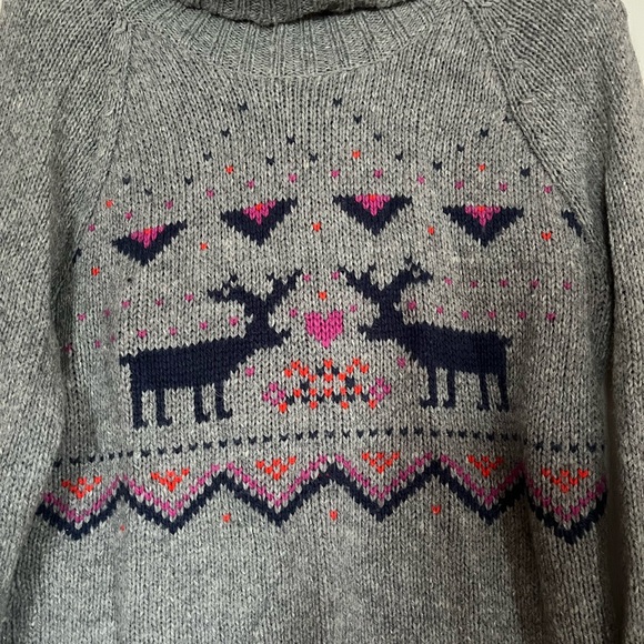 Garage Gray Turtleneck Sweater with Reindeer Design - Picture 2 of 5